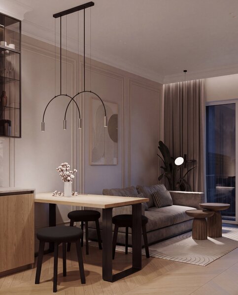 Taboret okrągły ZOI Czarny (Storm 100) / stelaż bukowy czarny