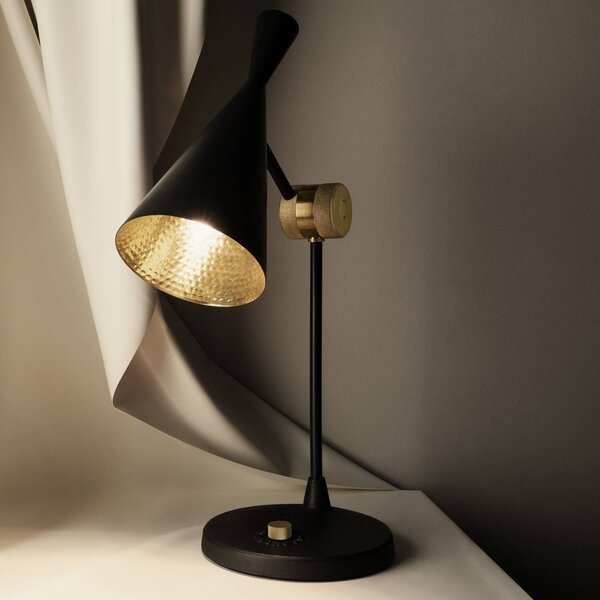 Tom Dixon Lampa stołowa design Beat, możliwość ściemniania, czarny, salon / jadalnia, mosiądz, design