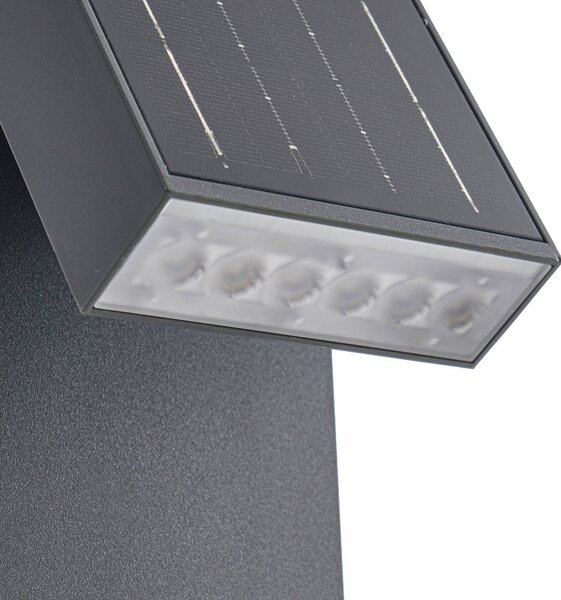 Lampa solarna LED PRIOS Lestor, antracytowa, ściemniana, IP65 Lestor PRIOS, możliwość ściemniania, czarny, aluminium, nowoczesny