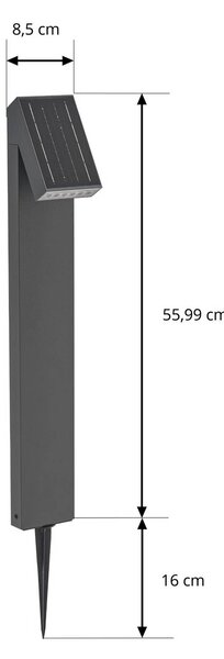 Lampa solarna LED PRIOS Lestor, antracytowa, ściemniana, IP65 Lestor PRIOS, możliwość ściemniania, czarny, aluminium, nowoczesny