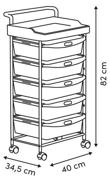 Mobilny organizer DESKOLOR, 6 szuflad, 82 cm