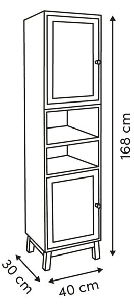Regał łazienkowy słupek CANE, 168 cm