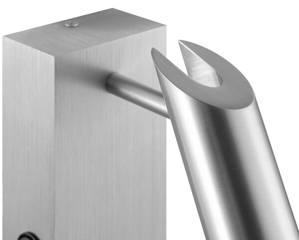 Brilliant Reflektor ścienny LED Risell, szerokość 9 cm, metal w kolorze aluminium możliwość ściemniania, aluminiowy / szary / cynkowy, salon / jadalnia, aluminium, nowoczesny