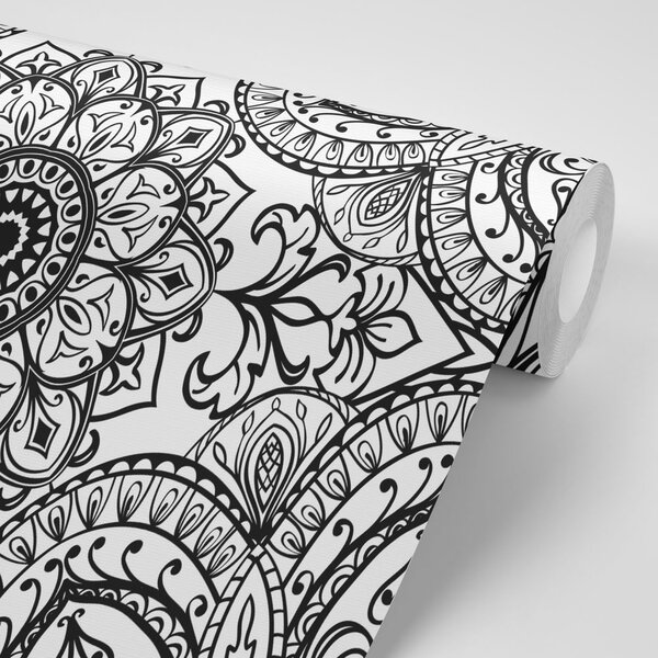 Tapeta czarno-biały ornament