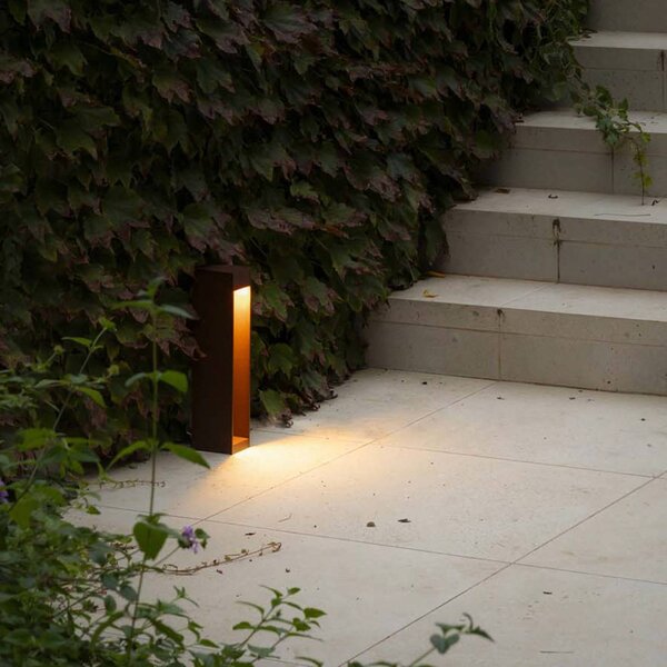 FARO BARCELONA Lampa ogrodowa stojąca Cerler, brązowy / rdzawy, aluminium, nowoczesny