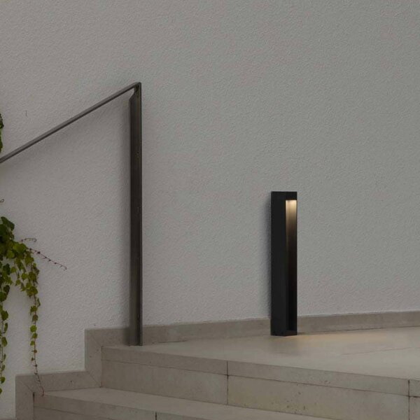 FARO BARCELONA Lampa ogrodowa stojąca Cerler, aluminiowy / szary / cynkowy, aluminium, nowoczesny