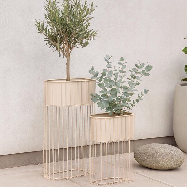 Zestaw 2 metalowych kwietników stojących SOFT FORM