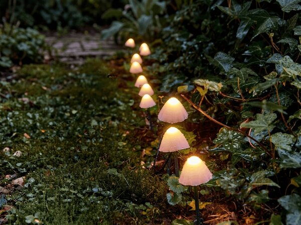Ogrodowe lampki LED MUSHROOMS 20 szt., 380 cm