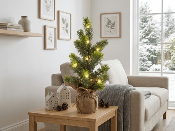 Sztuczna choinka LITTLE SPRUCE z oświetleniem LED, 37 cm