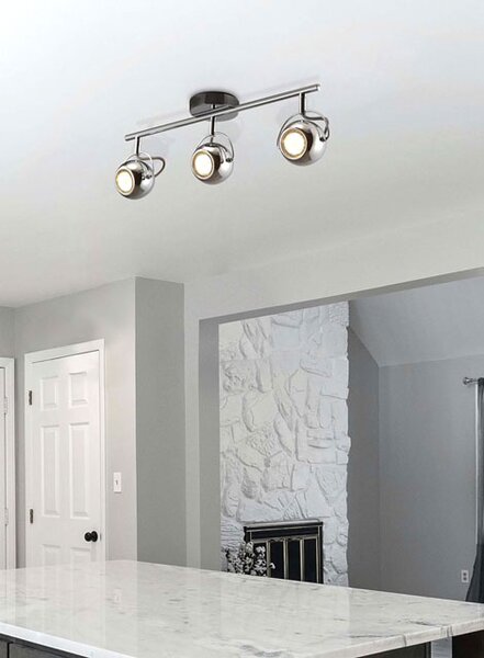 Chromowana lampa sufitowa ze spotami - 3X S982 D2-E64