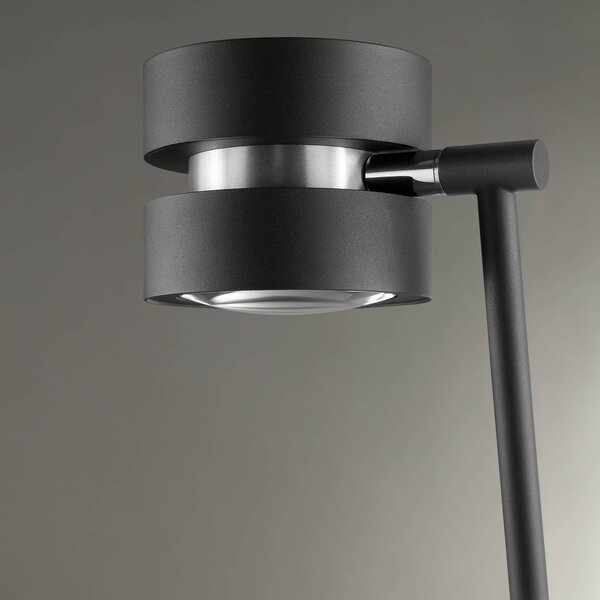 Brilliant Lampa stojąca LED Glow-Sphere, możliwość ściemniania, czarny, salon / jadalnia, aluminium, nowoczesny