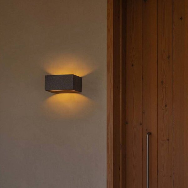 FARO BARCELONA Kinkiet zewnętrzny LED Glint, aluminiowy / szary / cynkowy, beton, nowoczesny