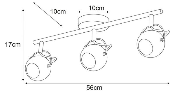 Biała potrójna lampa sufitowa z reflektorami - 4X S982 L2-A96