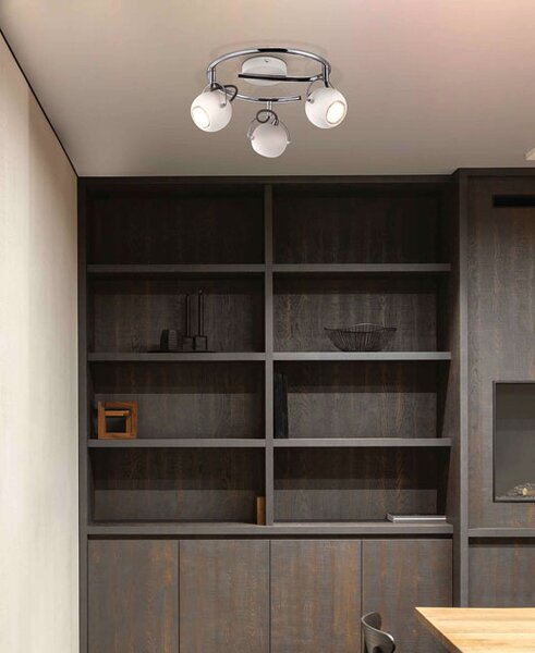 Biała lampa reflektorowa na okrągłym ramieniu - 3X S983 W8-F95