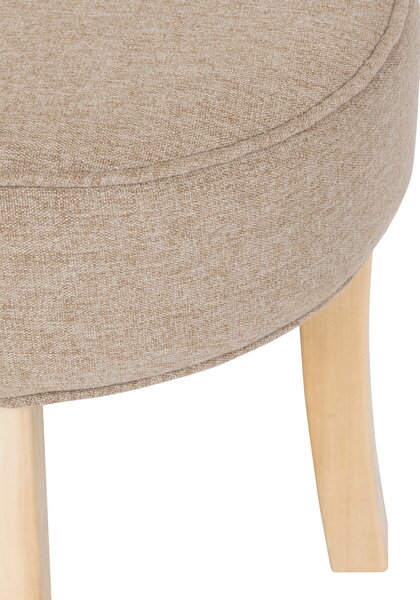 Miękki stołek tapicerowany ADRIEL taboret do toaletki, Ø 35 cm