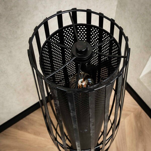 ZIJLSTRA Lampa stojąca Dublindo, czarny, salon / jadalnia, metal