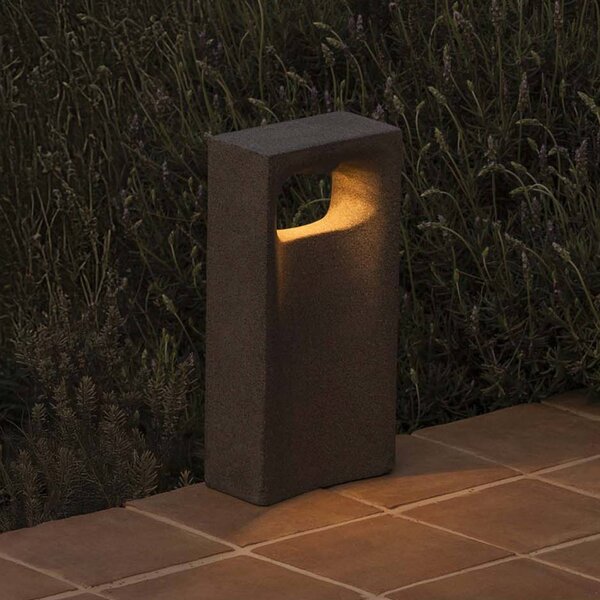 FARO BARCELONA Lampa ogrodowa stojąca Glint, aluminiowy / szary / cynkowy, beton, nowoczesny