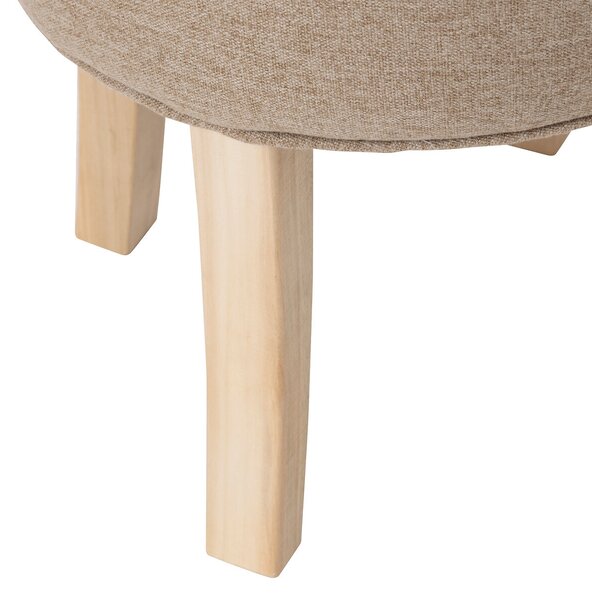 Miękki stołek tapicerowany ADRIEL taboret do toaletki, Ø 35 cm