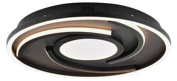 Brilliant Lampa sufitowa LED Hardy, czarny, salon / jadalnia, tkanina / materiał / jedwab, nowoczesny