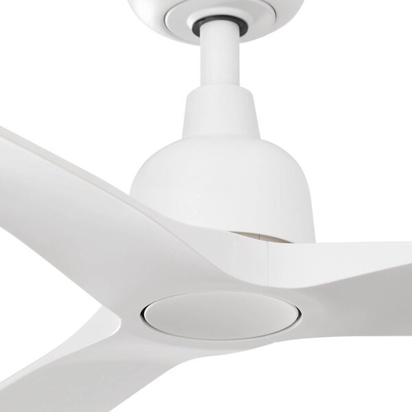 FARO BARCELONA Wentylator sufitowy Outwood, biały, DC, cichy, Ø 150 cm, IP44 Outwood, biały / opal, salon / jadalnia, tworzywo sztuczne, nowoczesny