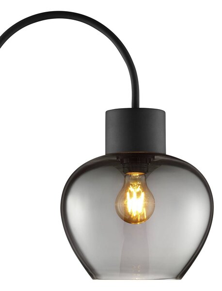 Brilliant Lampa stojąca Ligari, aluminiowy / szary / cynkowy, salon / jadalnia, szkło