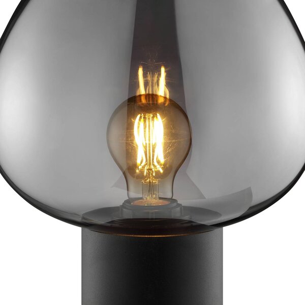 Brilliant Lampa stołowa Ligari, aluminiowy / szary / cynkowy, salon / jadalnia, szkło
