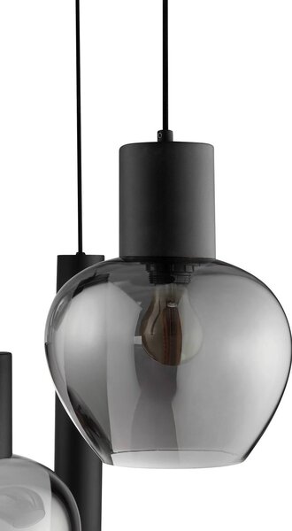 Brilliant Lampa wisząca Ligari, aluminiowy / szary / cynkowy, salon / jadalnia, szkło