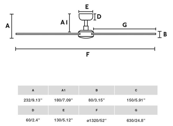 FARO BARCELONA Wentylator sufitowy Rudder, silnik DC, cichy, Ø 132 cm, drewno Rudder, czarny, salon / jadalnia, drewno, nowoczesny