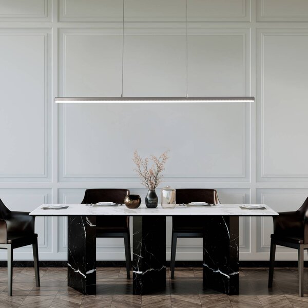 FISCHER & HONSEL Lampa wisząca Borena, możliwość ściemniania, aluminiowy / szary / cynkowy, salon / jadalnia, metal