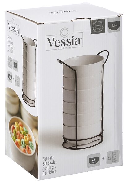 Zestaw 6 misek ze stojakiem, 800 ml