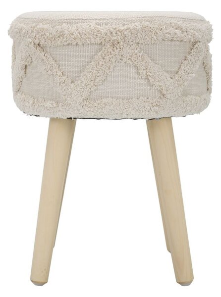 Taboret w stylu boho, drewniane nogi, Ø 32 cm