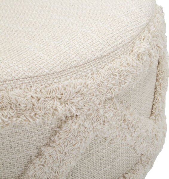Taboret w stylu boho, drewniane nogi, Ø 32 cm