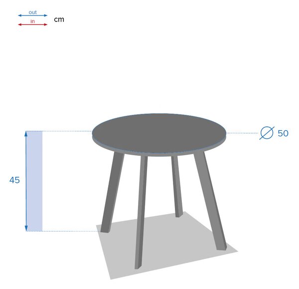 Stolik ogrodowy metalowy SAONA, Ø 50 cm