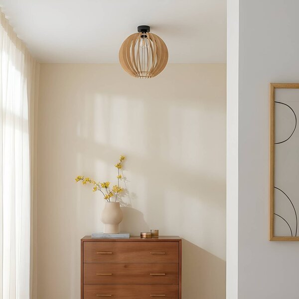 Lampa sufitowa Clay MCJ, możliwość ściemniania, jasne drewno, salon / jadalnia, drewno, skandynawski
