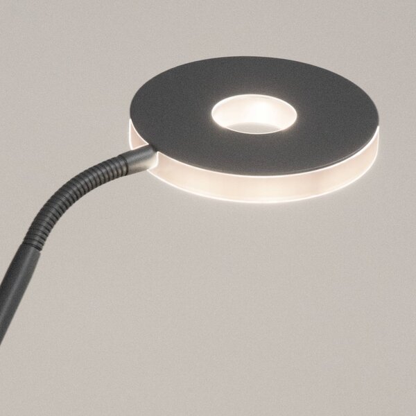 FISCHER & HONSEL Lampa stojąca LED Dent, możliwość ściemniania, aluminiowy / szary / cynkowy, salon / jadalnia, metal, nowoczesny