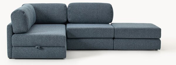 Narożna sofa rozkładana Bouclé z miejscem do przechowywania Ladina