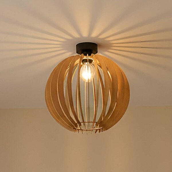 Lampa sufitowa Clay MCJ, możliwość ściemniania, jasne drewno, salon / jadalnia, drewno, skandynawski