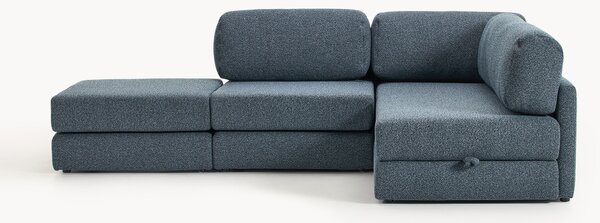 Narożna sofa rozkładana Bouclé z miejscem do przechowywania Ladina