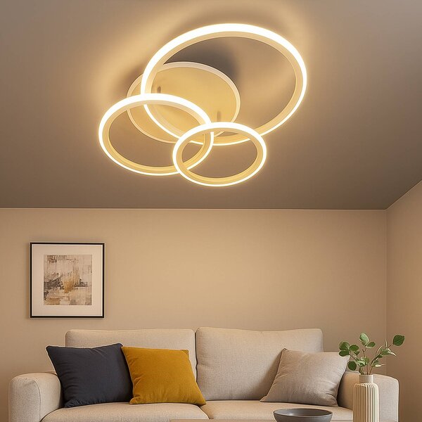 FISCHER & HONSEL Lampa sufitowa LED Gelder, możliwość ściemniania, salon / jadalnia, metal, nowoczesny
