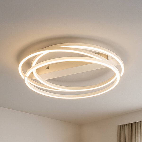 FISCHER & HONSEL Lampa sufitowa LED Kiku, możliwość ściemniania, kremowy / amber, salon / jadalnia, metal, nowoczesny