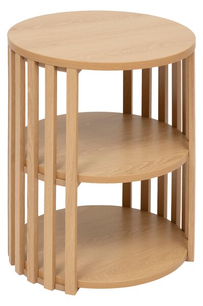 Stolik nocny, lamele, z półką SLAT, 48 cm