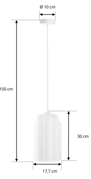Lampa wisząca szklana Lunja Lucande, biały / opal, salon / jadalnia, szkło, nowoczesny
