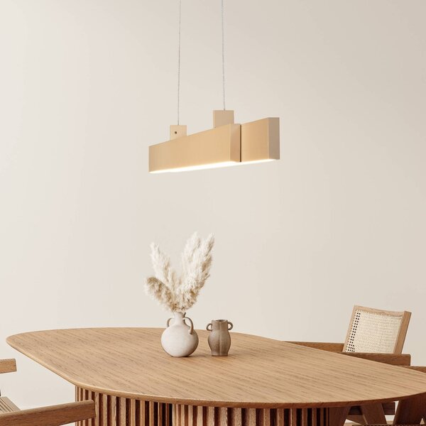 FISCHER & HONSEL Lampa wisząca Vayana, możliwość ściemniania, kremowy / amber, salon / jadalnia, metal, nowoczesny