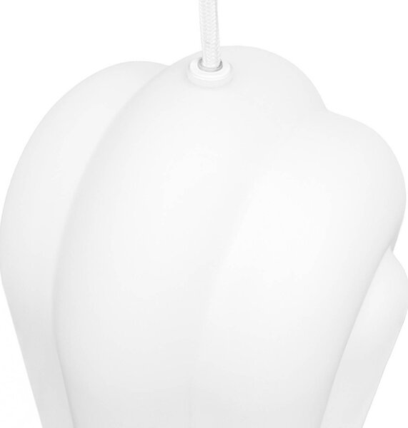 Lampa wisząca szklana Lunja Lucande, biały / opal, salon / jadalnia, szkło, nowoczesny