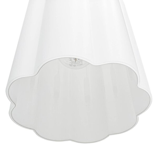 Lampa wisząca szklana Lunja Lucande, biały / opal, salon / jadalnia, szkło, nowoczesny