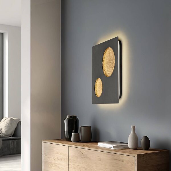 Kinkiet LED Delin Lucande, możliwość ściemniania, aluminiowy / szary / cynkowy, salon / jadalnia, metal, nowoczesny