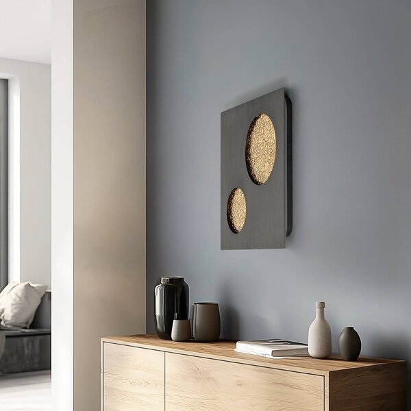 Kinkiet LED Delin Lucande, możliwość ściemniania, aluminiowy / szary / cynkowy, salon / jadalnia, metal, nowoczesny