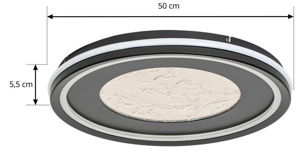 Lampa sufitowa LED Tillian Lucande, możliwość ściemniania, czarny, salon / jadalnia, metal, nowoczesny