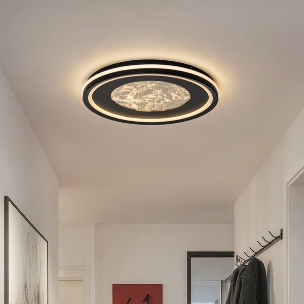 Lampa sufitowa LED Tillian Lucande, możliwość ściemniania, czarny, salon / jadalnia, metal, nowoczesny