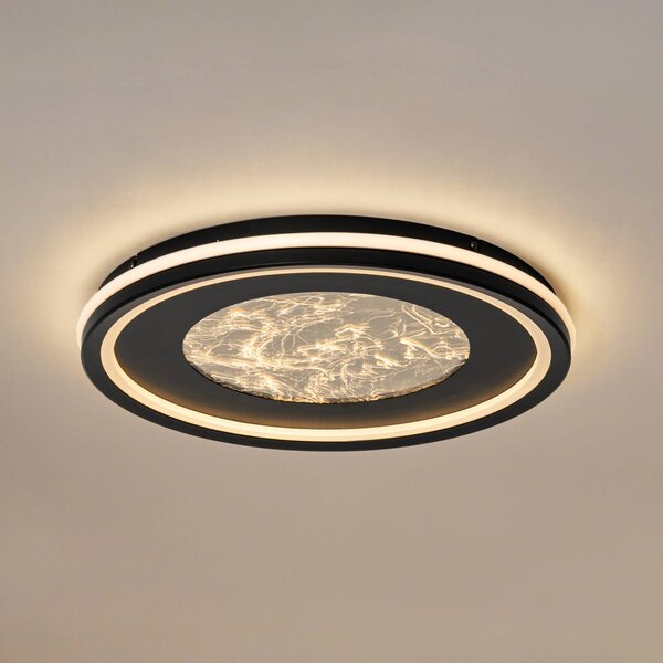 Lampa sufitowa LED Tillian Lucande, możliwość ściemniania, czarny, salon / jadalnia, metal, nowoczesny